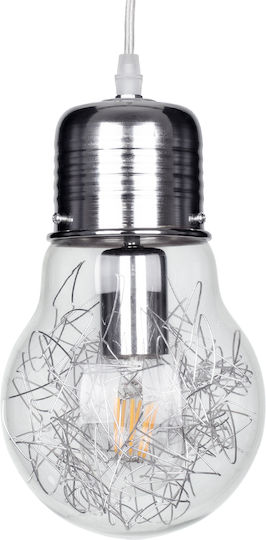 GloboStar Lamp Lustră Argintiu cu Dulie E27 38x22x27cm.