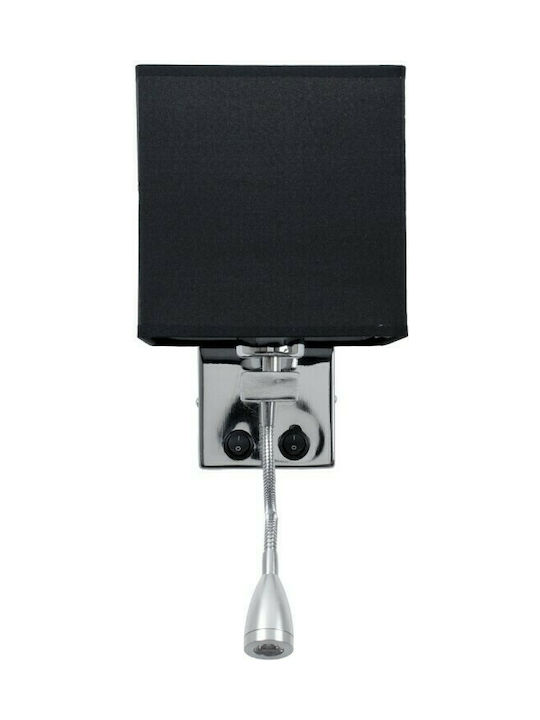 GloboStar Elegant Modern Lamp Wall with Socket E27 and Switch Black 21x43cm