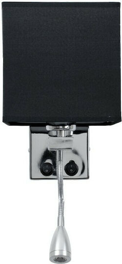 GloboStar Elegant Modern Wall Lamp with E27 Bulb Base and Switch Black 21x43x43cm