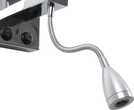 GloboStar Elegant Modern Wall Lamp with E27 Bulb Base and Switch Black 21x43x43cm