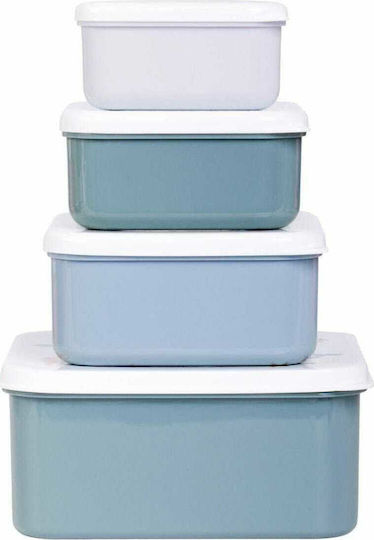 A Little Lovely Company Plastic Kids' Lunch Set Light Blue