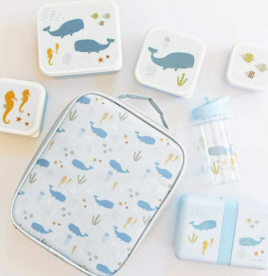 A Little Lovely Company Plastic Kids' Lunch Set Light Blue