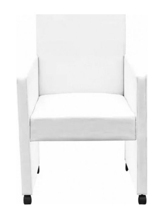 Dining Room Artificial Leather Armchair White 58.5x65x88cm 2pcs