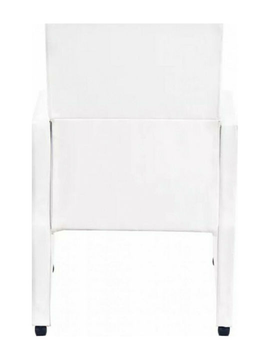Dining Room Artificial Leather Armchair White 58.5x65x88cm 2pcs