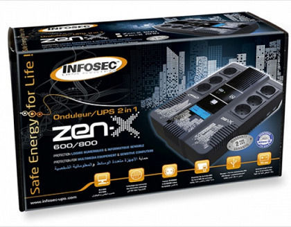 Infosec Zen-X 800 SCH UPS Line-Interactive 800VA 480W με 6 Schuko Πρίζες