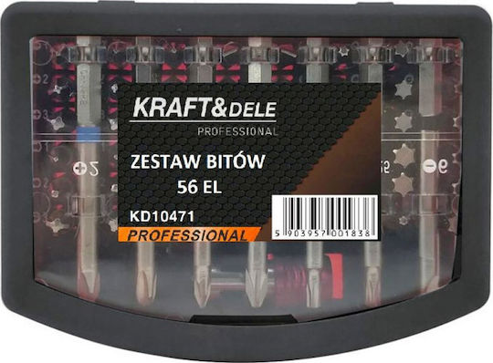 Kraft & Dele Set 56 Biți Șurubelniță Cruce / Torx