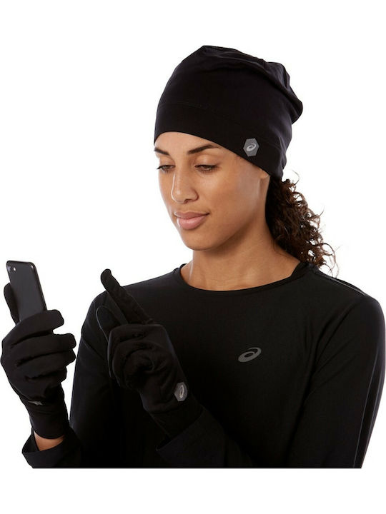 Running Pack Unisex Set with Beanie Knitted in Black color