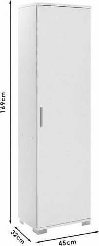 Pakketo Chad1 Badezimmersäule Boden H45xB32xH169cm Weiß