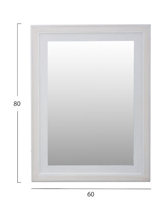 HomeMarkt Kanna Wall Mirror with White Wooden Frame 80x60cm 1pcs