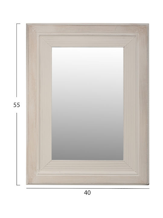 HomeMarkt Kanna Wall Mirror with White Wooden Frame 55x40cm 1pcs