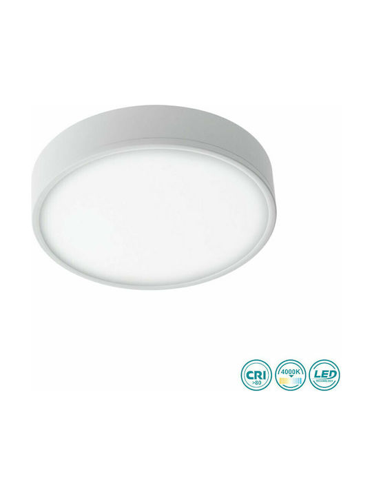 Fan Europe Klio Κλασική Μεταλλική Πλαφονιέρα Οροφής με Ενσωματωμένο LED σε Λευκό χρώμα 11.4cm