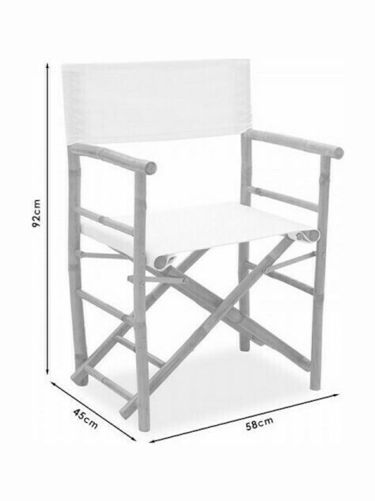 Outdoor Chair Bamboo Nalin Natural White 58x45x92cm