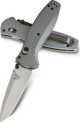 Benchmade Barrage Pocket Knife Gray with Blade made of Stainless Steel in Sheath