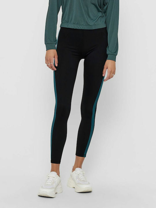 Frauen Gekürzt Leggings Hochgeschnitten Schwarz