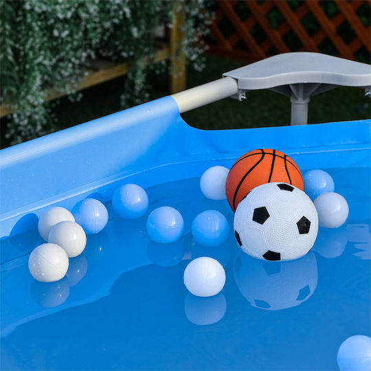 Outsunny Басейн PVC С Метална Рамка 252x152x65см Светлосин