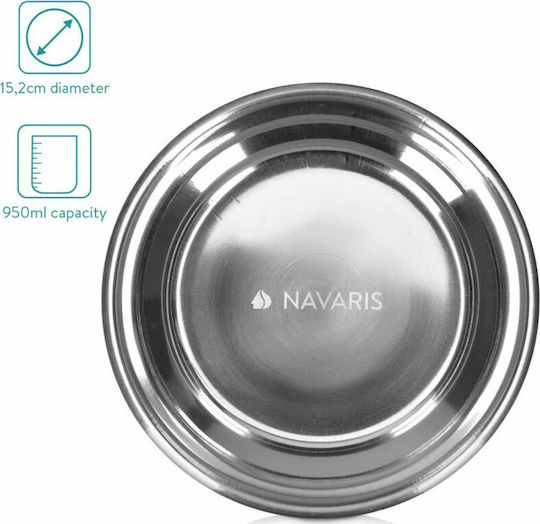 Navaris Rostfreier Stahl Futter- & Wasserschale für Hund 950ml 15,2cm
