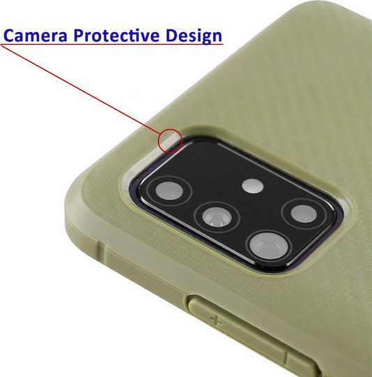 Volte-Tel Carbon Camera Protective Back Cover Σιλικόνης Πράσινο (Galaxy A21s)