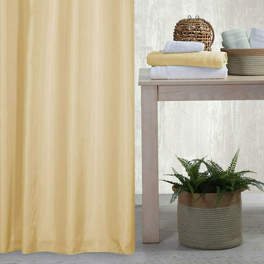 Nef-Nef Homeware Shower Perdea de Baie Țesătură cu Inele 180x200cm 1160 Galben 023859 Nef-Nef Homeware Shower Perdea de Baie Țesătură cu Inele 180x200cm 1160 Galben 023859