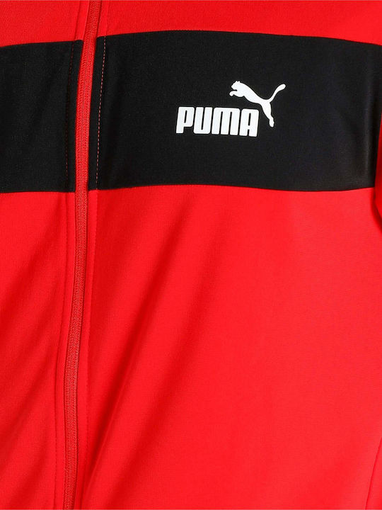 Poly Tracksuit Glossy with Elastic Red / Black