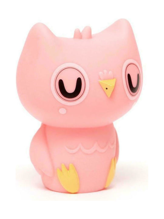Petit Monkey Led Παιδικό Διακοσμητικό Φωτιστικό Owl Ροζ 9x9x12.5εκ.