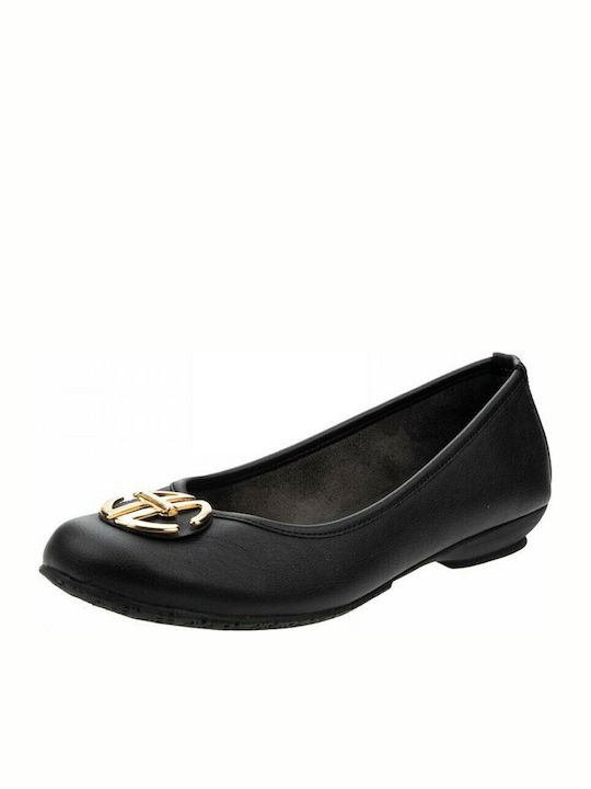 Synthetic Leather Ballerinas Black