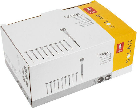 GloboStar Σετ 10 Καρφωτά Ηλιακά Φωτιστικά Φανάρια 1W 100lm Θερμό Λευκό 3000K με Αισθητήρα Κίνησης και Φωτοκύτταρο IP65