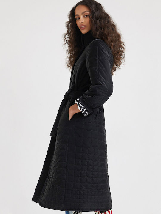 Granollers Women's Long Puffer Jacket for Winter Black
