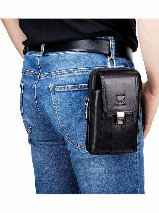 Leder Herrentasche Schulter / Crossbody Schwarz
