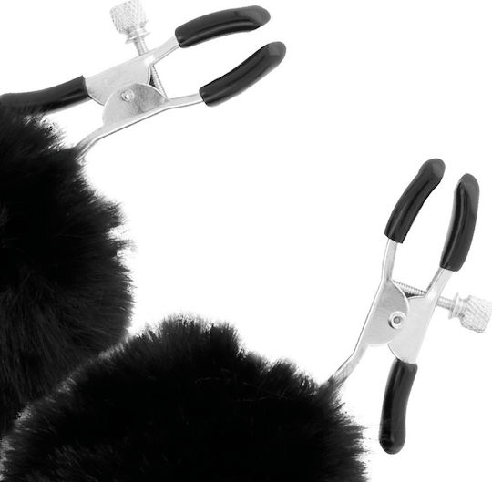 Darkness Fur Ball Nipple Clams Nipple Clamps in Black Color