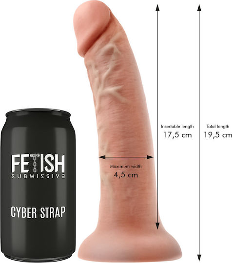 Fetish Submissive Cyber Strap Harness With Dildo Remote Control Watchme Technology M Арсенал с Единично Дилдо в Телесен цвят
