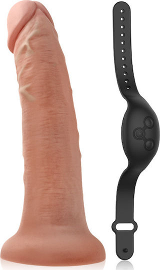 Fetish Submissive Cyber Strap Harness With Dildo Remote Control Watchme Technology M Арсенал с Единично Дилдо в Телесен цвят