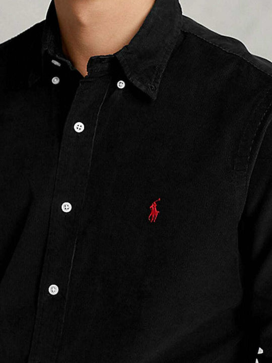 Long-sleeved Corduroy Shirt Black