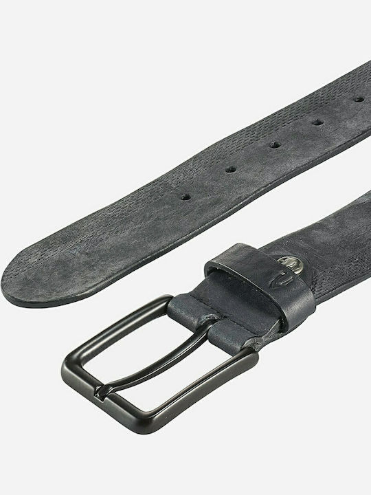 Wide Men's Belt Leather Black