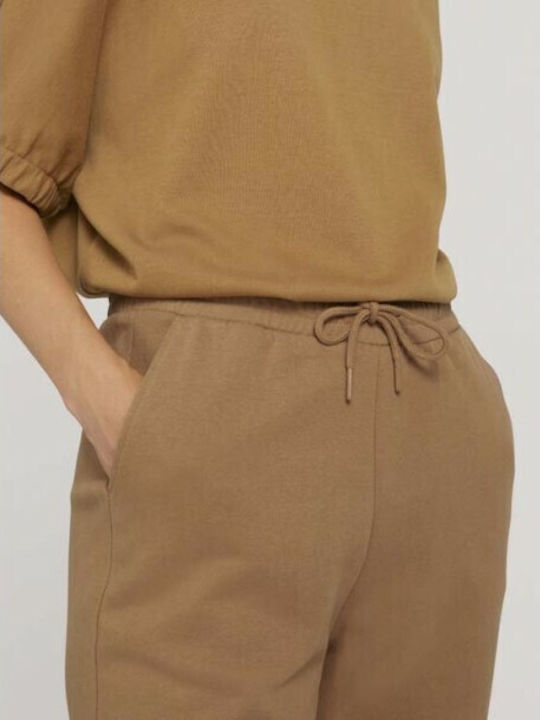 High Waist Sweatpants Jogger Tabac Brown