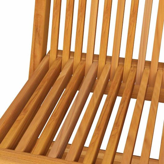 Καρέκλα Εξωτερικού Χώρου Ξύλινη Teak / Μπορντό με Μαξιλάρι 4τμχ 47x60x89εκ.