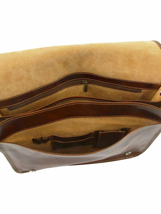 Messenger Double Leder Herrentasche Bote Braun