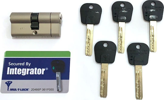 Assa Abloy Цилиндър за ключалка Сигурност Integrator 62мм (31-31) с 5 ключове Сребрист