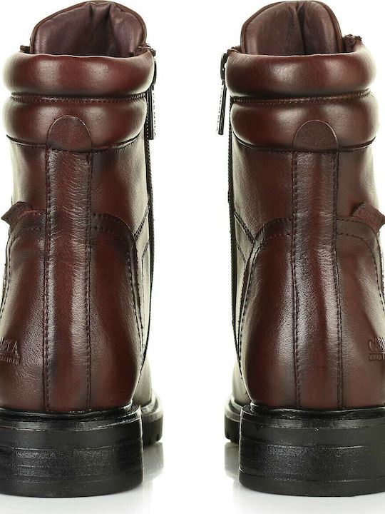67413 Leder Stiefeletten Damen Burgundisch
