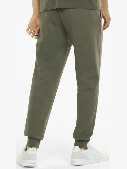 Puma Essentials Men's Fleece Sweatpants with Rubber Khaki