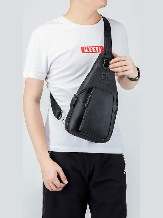 Leather Men's Bag Sling Black