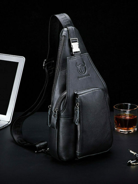 Leather Men's Bag Sling Black