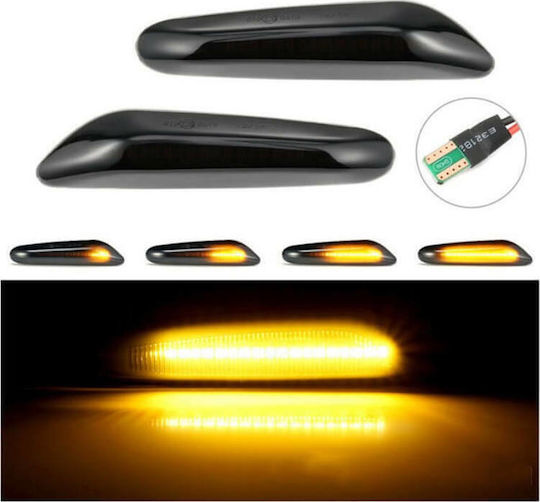Тъмно Тонирани LED Flash BMW Серия 1 E81 / E82 / E87 / E88 / 3 E90 / E91 / E92 / E93 / X1 E84 / X3 E83 Комплект 2 Бройки