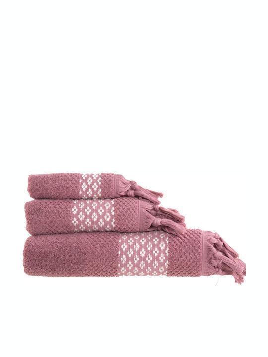 Nef-Nef Homeware Prosop de mână Premium Sadie 30x50cm. Orhidee Greutate 550gr/m²