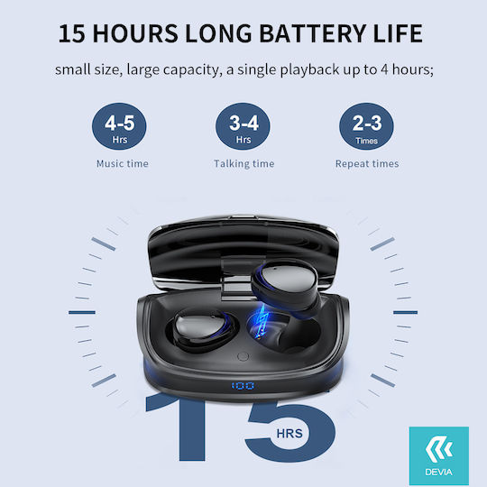 Devia Joy A9 In-ear Bluetooth Handsfree Earphones with Charging Case Black