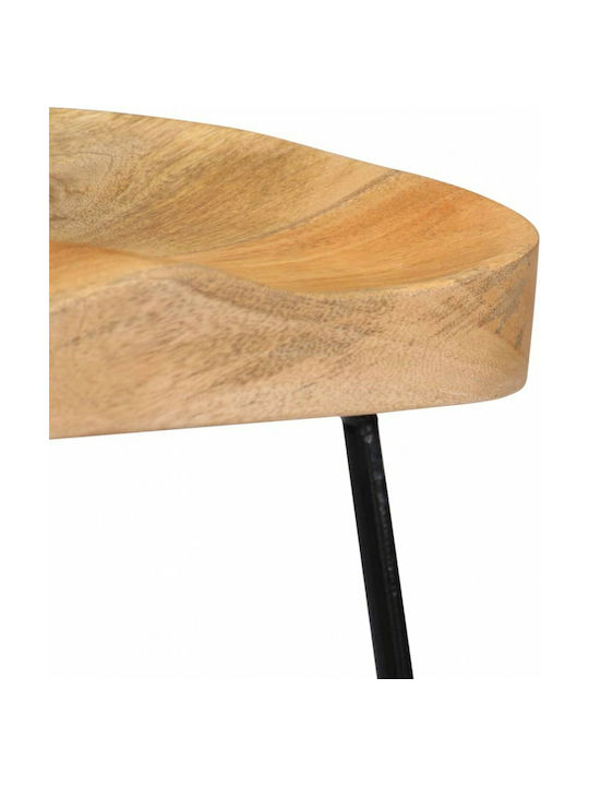 Stool Bar Wooden Mango wood / Black 2pcs 45x40x62cm