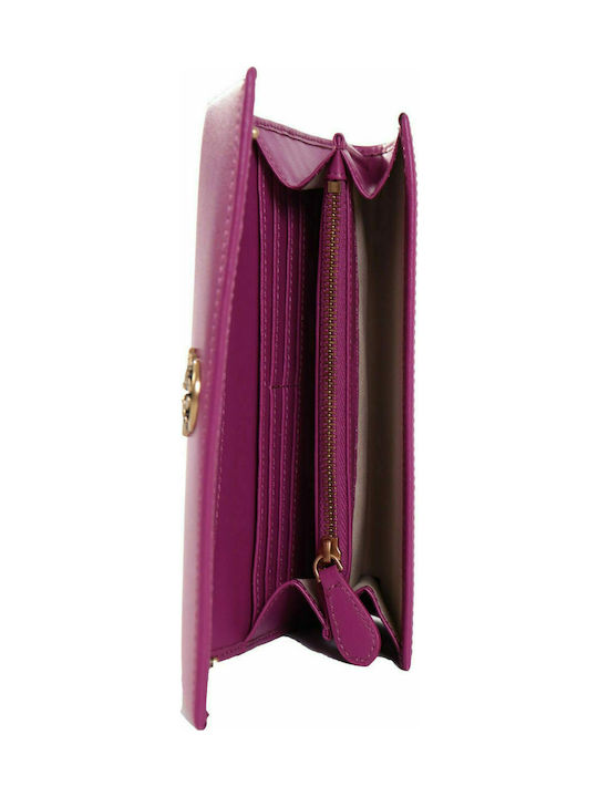 Large Leather Women's Wallet Fuchsia
