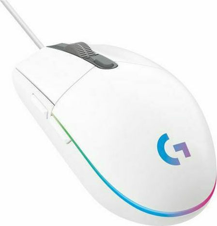 Logitech G203 Lightsync RGB Геймърска Мишка 8000 DPI Бял