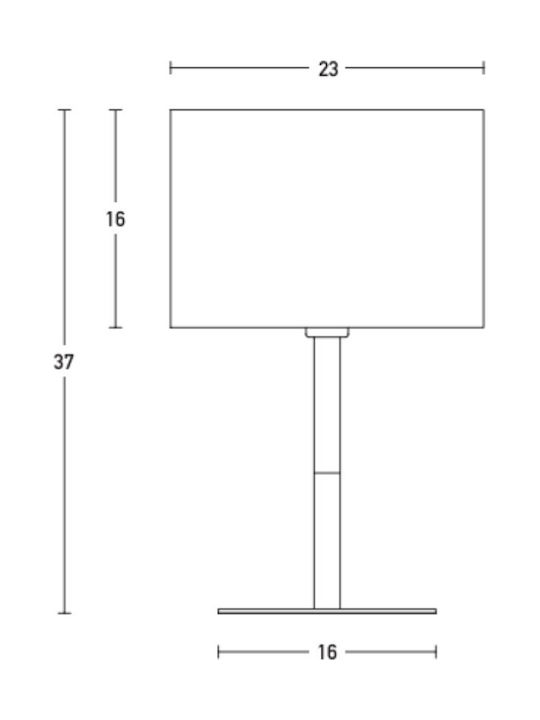 Zambelis Lights Metal Table Lamp for Socket E14 with Black Shade and Base