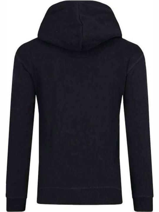 Pepe Jeans Kids Fleece Sweatshirt with Hood and Pocket Navy Blue Alexander