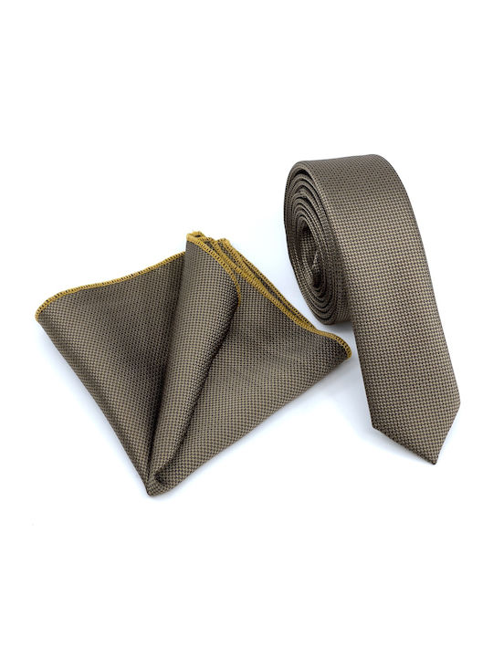 Legend Accessories Men's Tie Set Synthetic Monochrome In Beige Colour